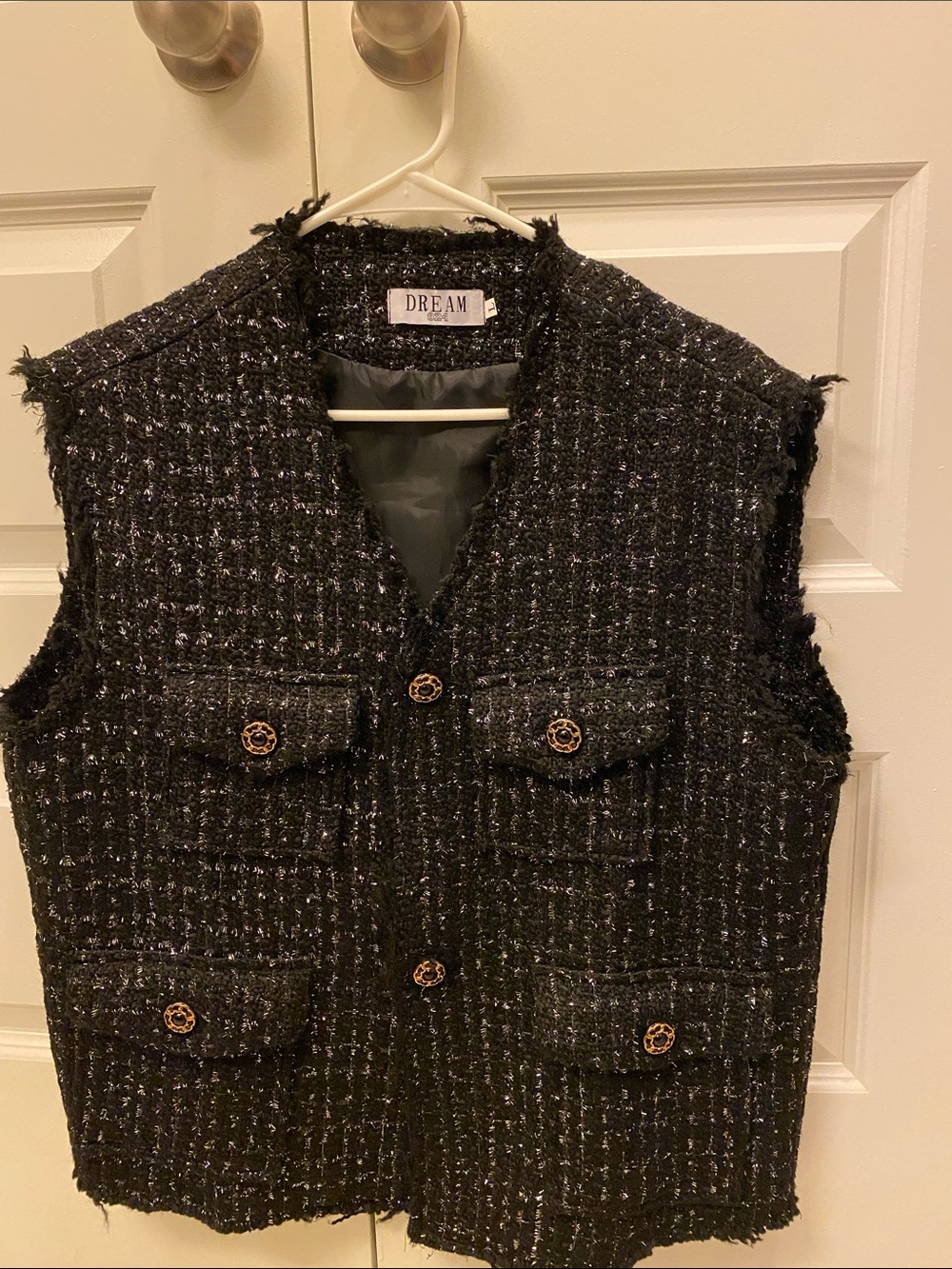 Men’s Black Tweed Vest Jacket
